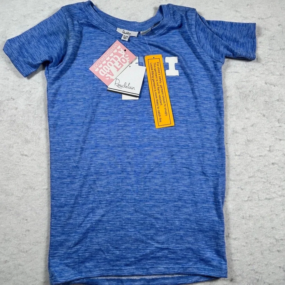 Roudelain Kids Blue Mini Graphic Pajama Set Soft WhisperLuxe XL 14 ECHE004M